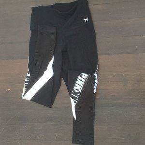 PINK leggings Black and White S: small